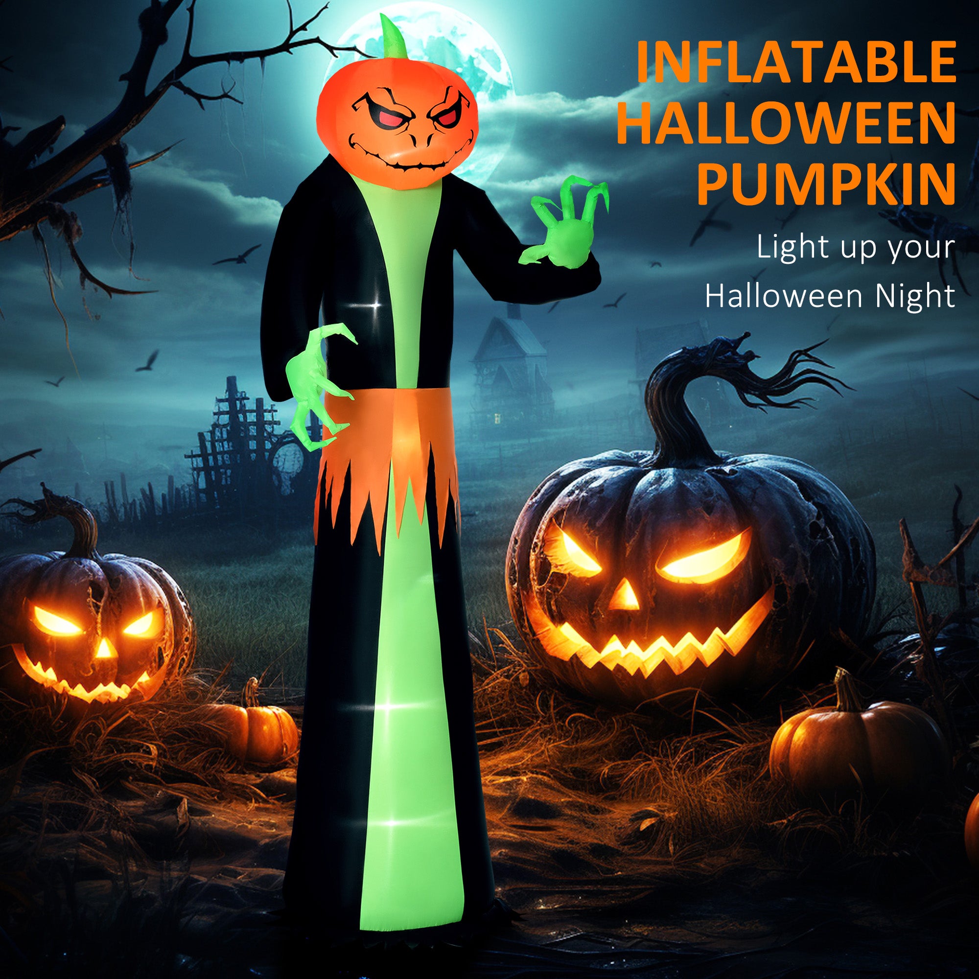 Halloween Inflatables Outdoor Decorations Pumpkin Head Ghost