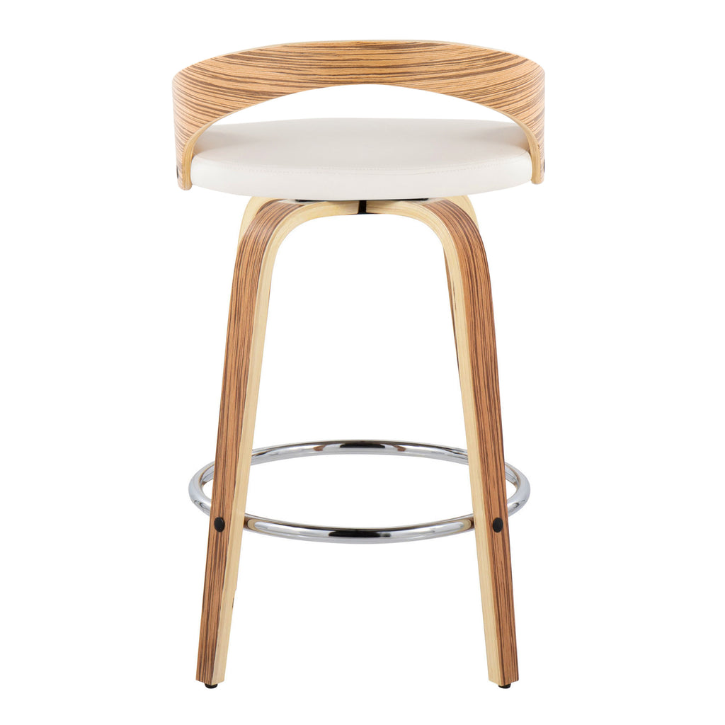 26" Mid-Century Modern Fixed-Height Counter Stool Set