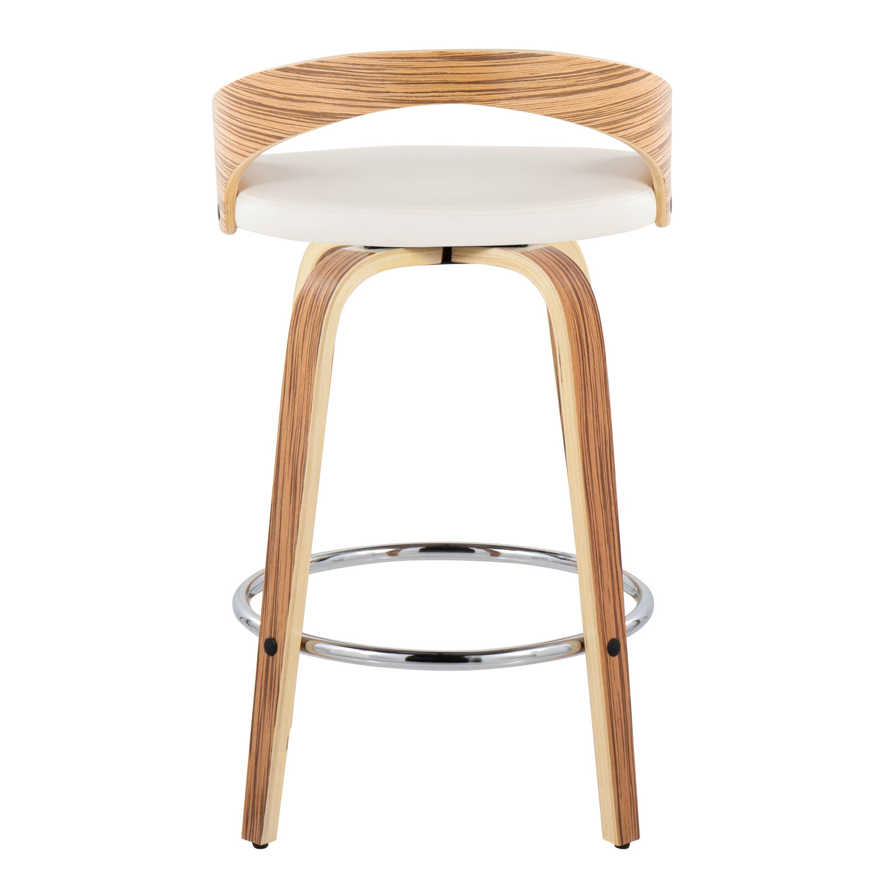 26" Mid-Century Modern Fixed-Height Counter Stool Set