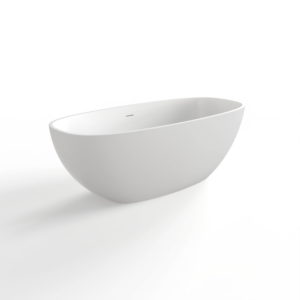 66.9 Inch Freestanding Solid Surface Soaking Bathtub