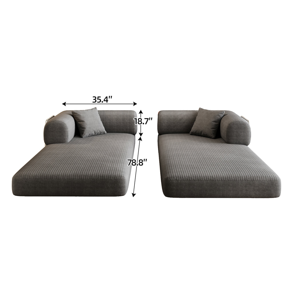 78.8" Compression Sofa Bed with Pillow Back Support