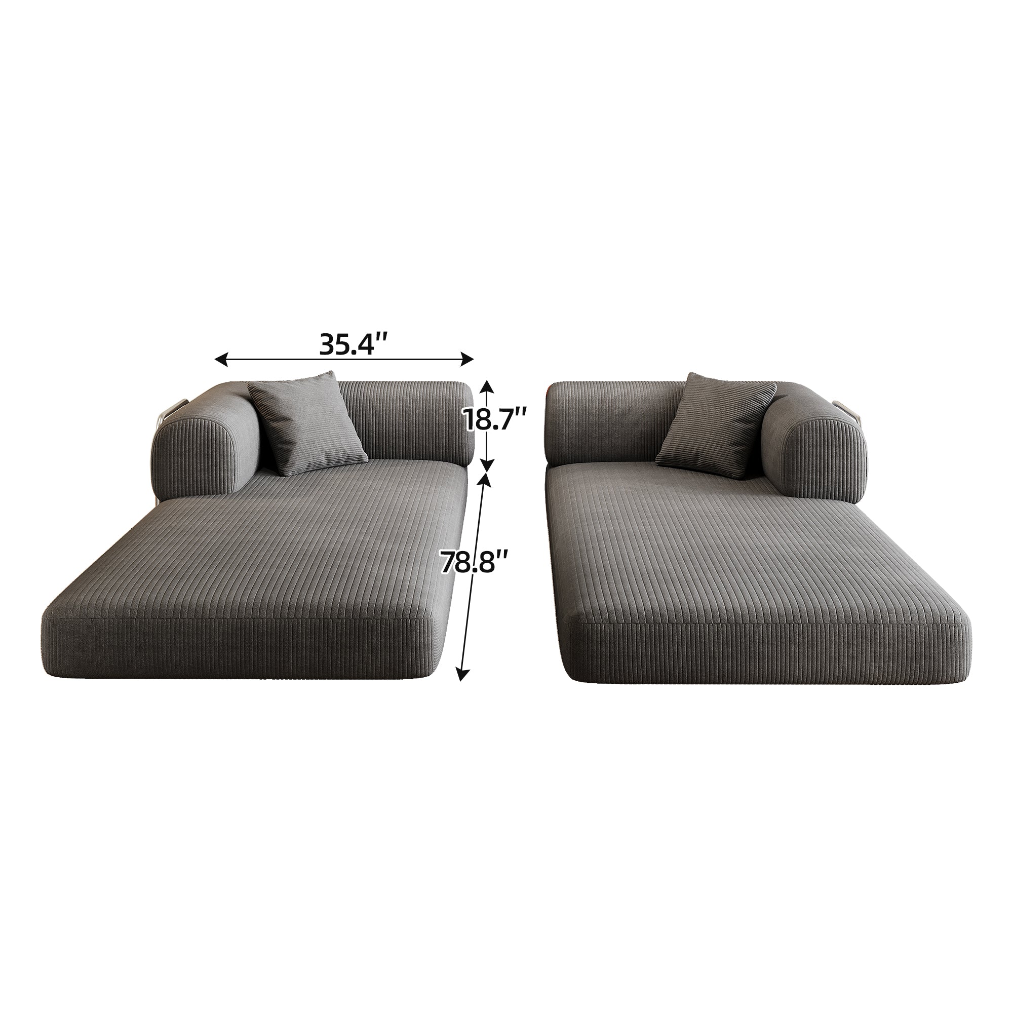 78.8" Compression Sofa Bed with Pillow Back Support