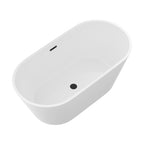 59" Acrylic Freestanding Bathtub, Stand Alone Soaking Tub, Gloss
