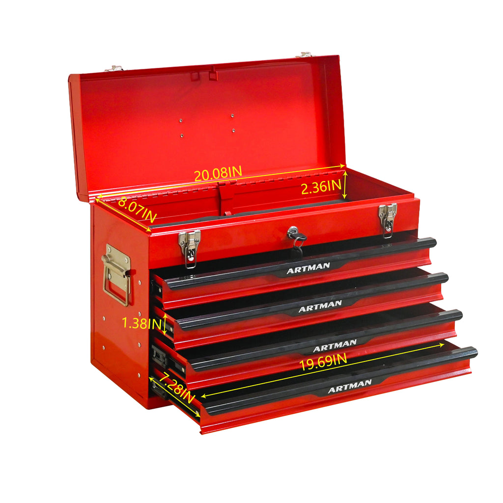 20-Inch Steel Portable Tool Box With Drawers