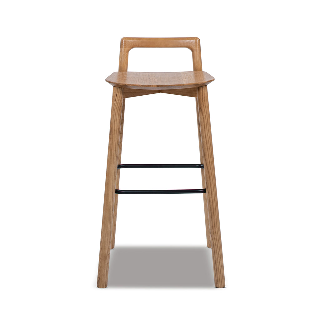 Sven 30" Modern Minimalist Low Back Wood Barstool