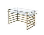 Shona Clear Glass Top & Antique Writing Desk