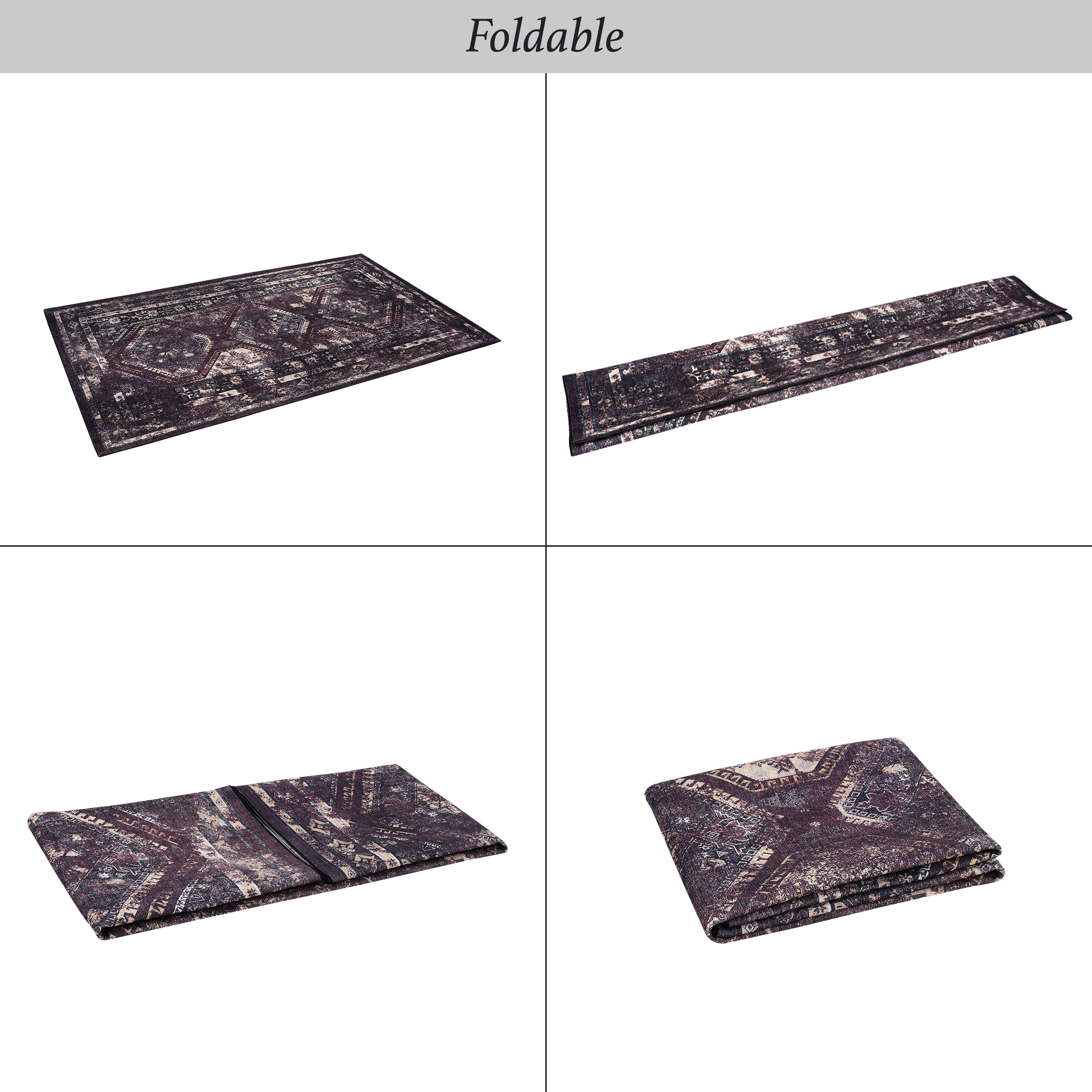 Maval Burgundy Washable Rug 8x10 Area Rug