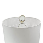 Smoke Agate-Slice Table Lamp with Marble Base