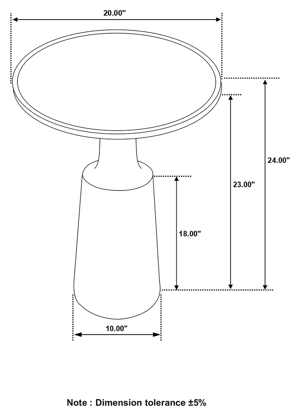Black Stain Pedestal Accent Table