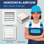AC Register Vent Cover 6X6 inch - Adjustable Aluminum HVAC Grille