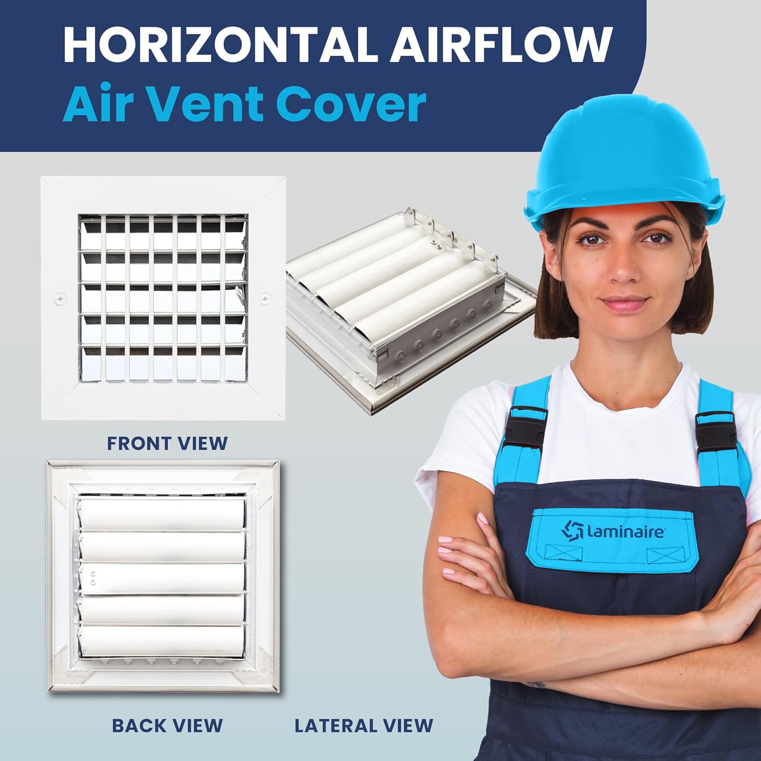 AC Register Vent Cover 6X6 inch - Adjustable Aluminum HVAC Grille