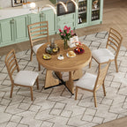 TREXM Round Dining Table for 4 with Chairs Set