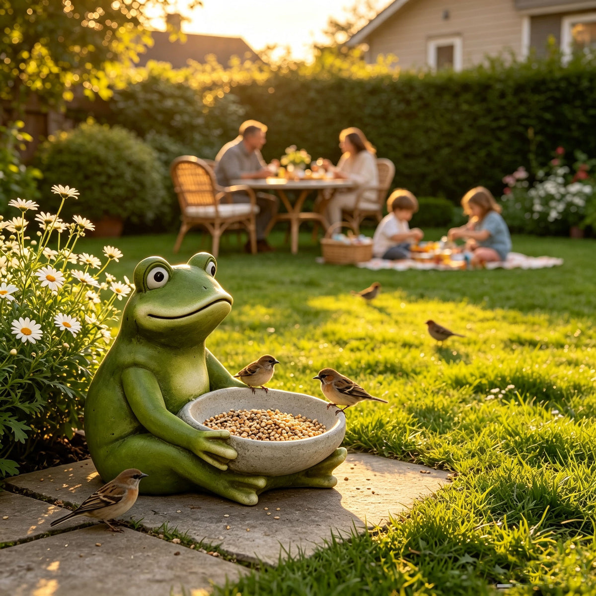 15'' Moss Frog Sculpture