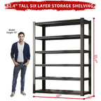 82"H 6 Tier Metal Shelves for Storage Garage Shelving