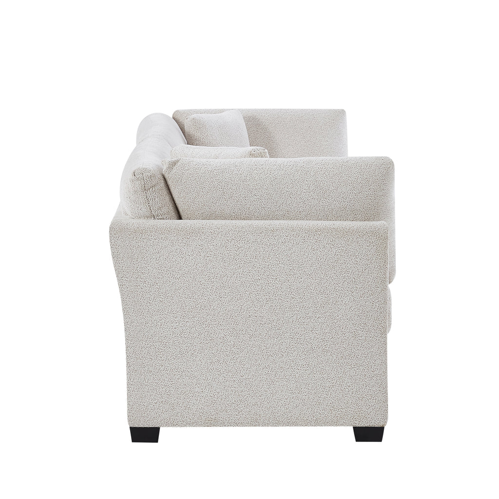 83.50" Modern Flared Arms Sofa (Beige)