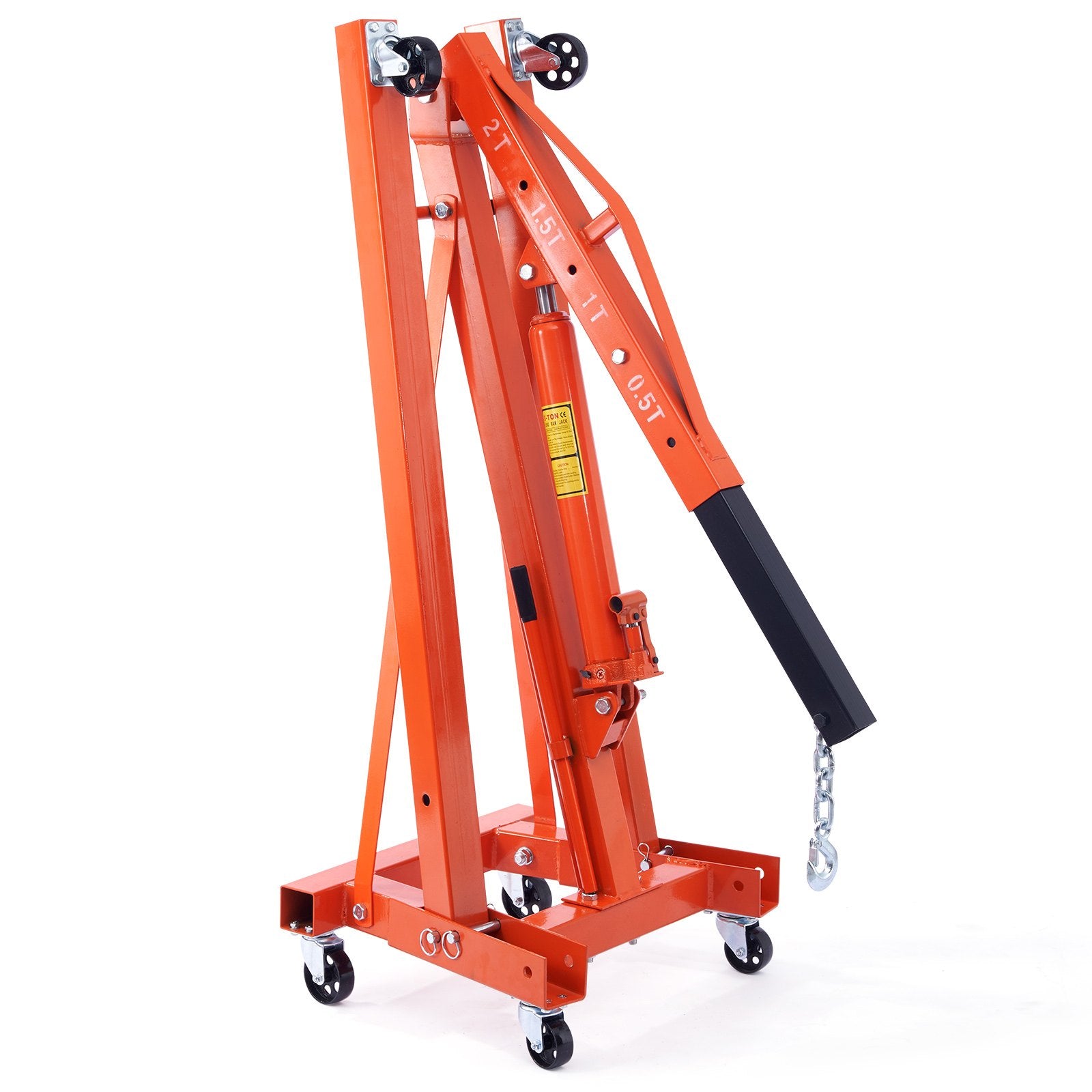 Hydraulic Engine Hoist with Lever, 2 Ton/4400 LBS Heavy-duty Cherry Picker
