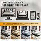 Queen Size Bed Frame with Tufted Headboard