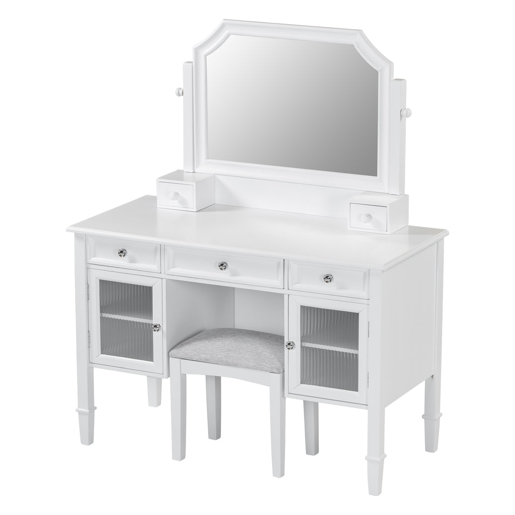 44.4" Makeup Vanity Desk with Adjustable Mirror