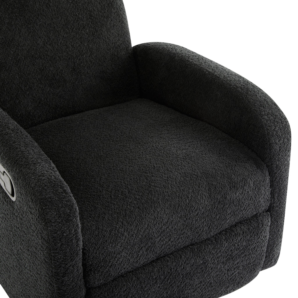 360 Swivel and Glider Recliner Chair - Black