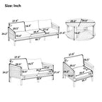 TOPMAX 5-Piece Acacia Wood Patio Furniture Set