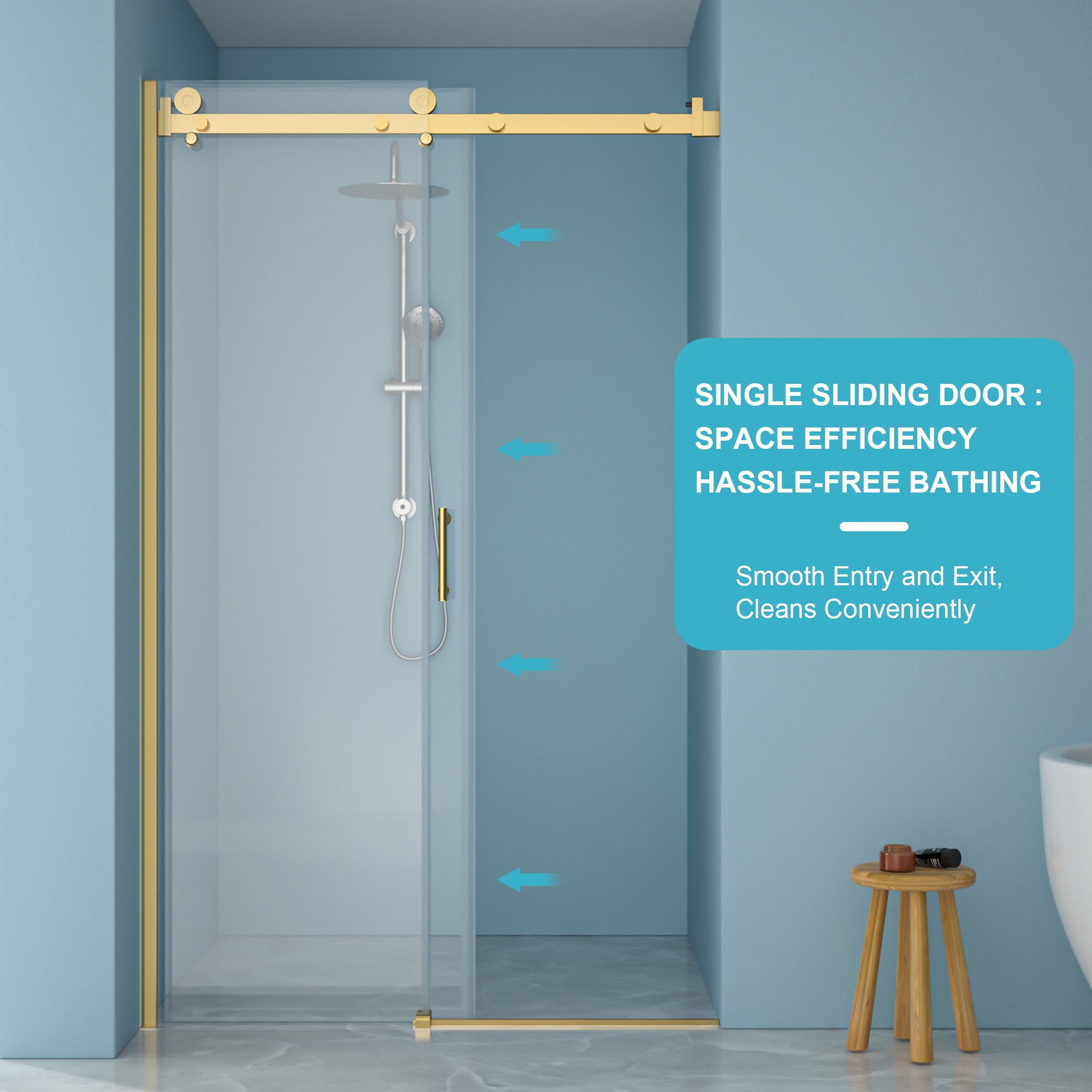 48"W x 76"H Single-Slide Shower Door