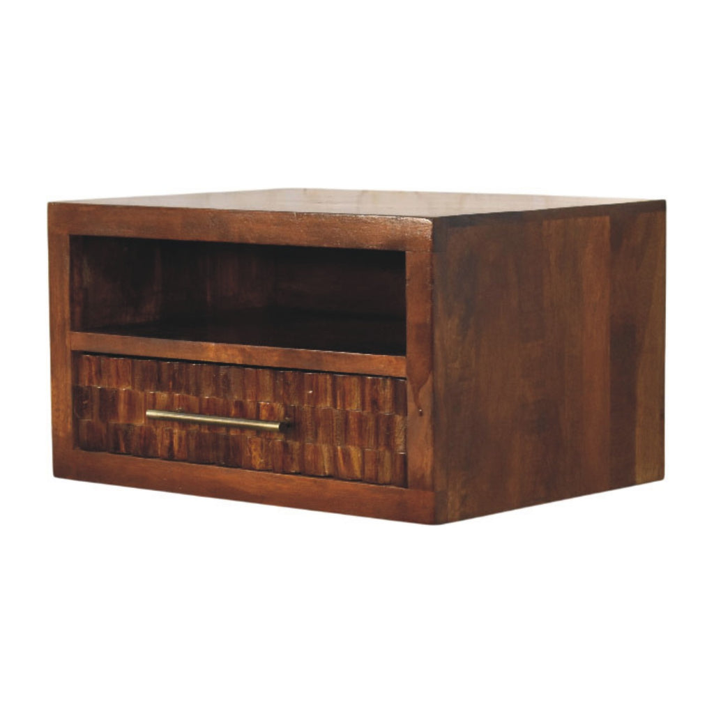 Solid Wood Cadiz Textured Bedside Table