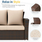 67.7" All-Weather Wicker 3-Seat Patio Sofa with Thick Beige Cushions