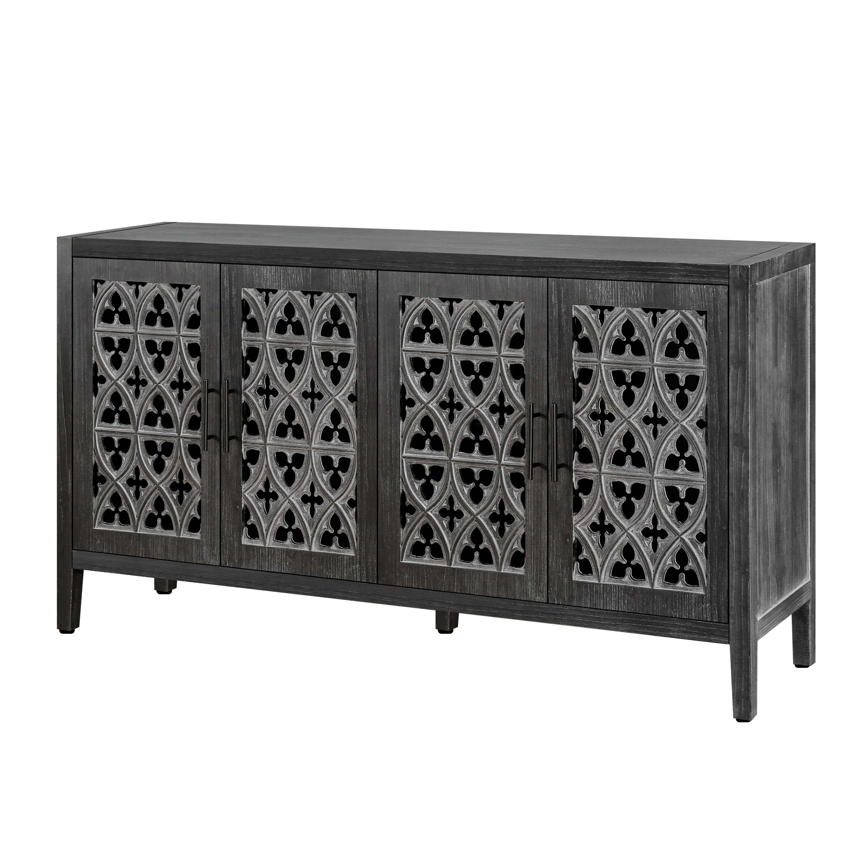 Hollow Four Door Antique Cabinet, American Country Style