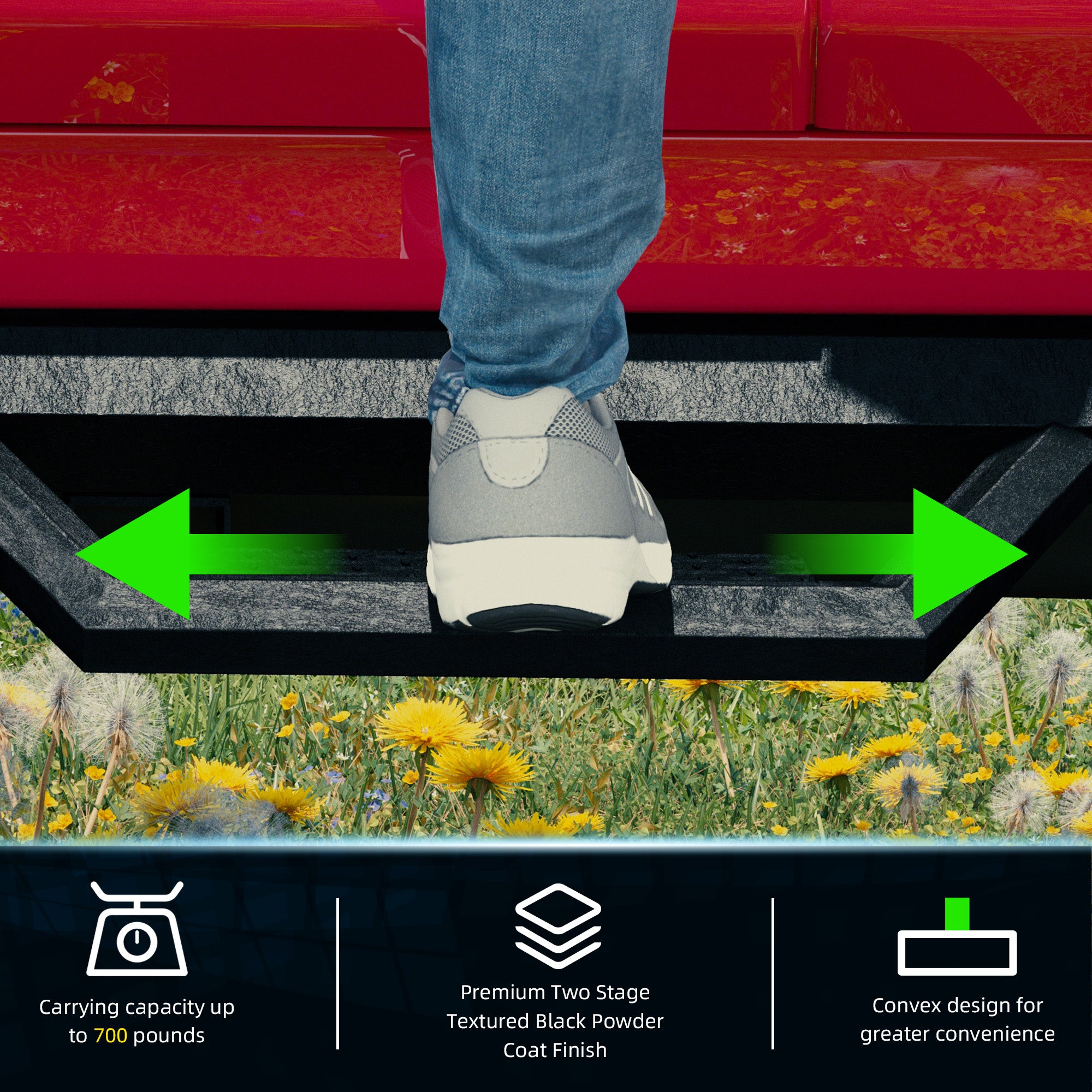 Two Stairs Running Boards Side Steps For Jeep Wrangler JK