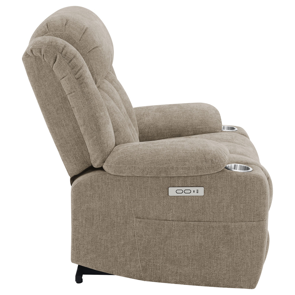 Beca Camel Upholstered Power Lift Recliner