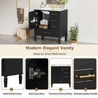 Traditional 30" Black Bathroom Vanity Set