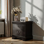 Classic Wooden Nightstand - Black