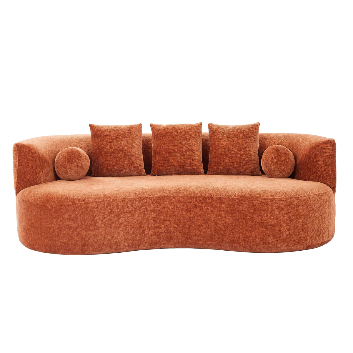 90 In. Curved Modern Chenille Sofa