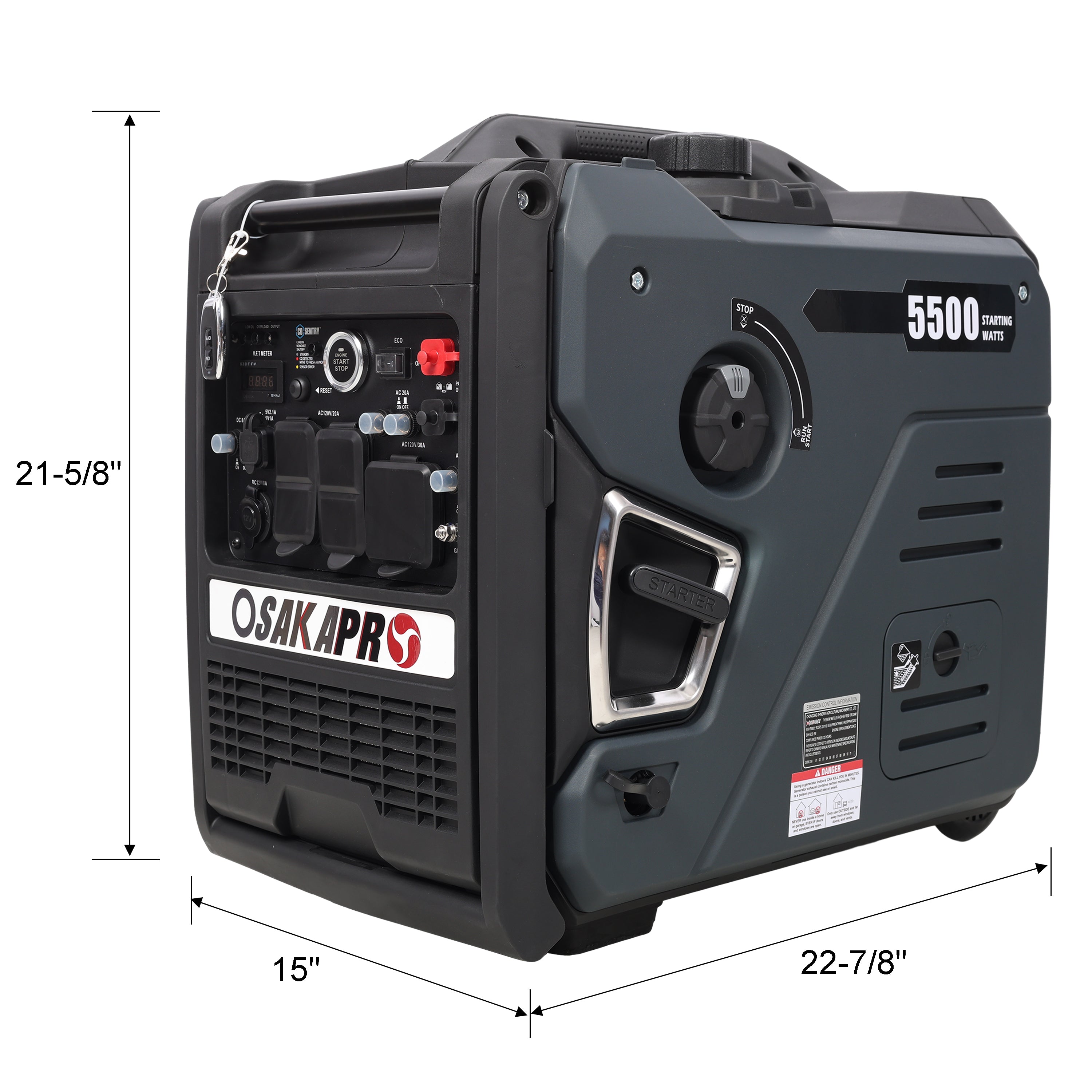5.5KW Portable Inverter Generator with Remote Start
