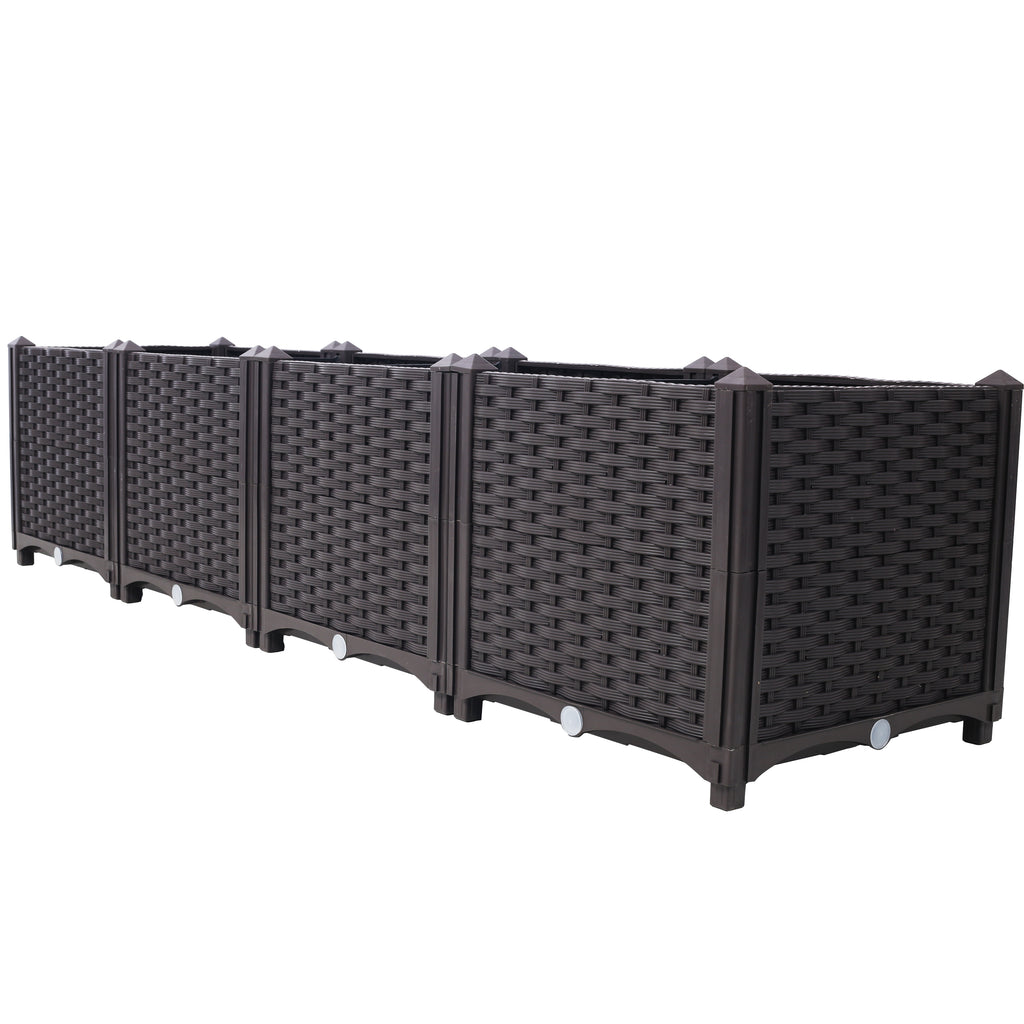 Deep Raised Garden Bed Plastic Planter Boxes