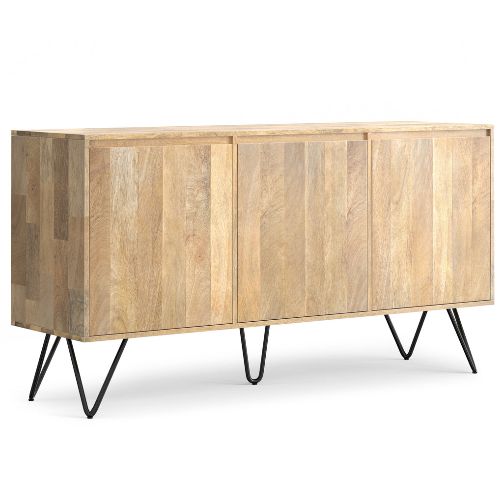 Hunter 60 Inch Wide Solid Mango Wood 3 Door Sideboard Buffet