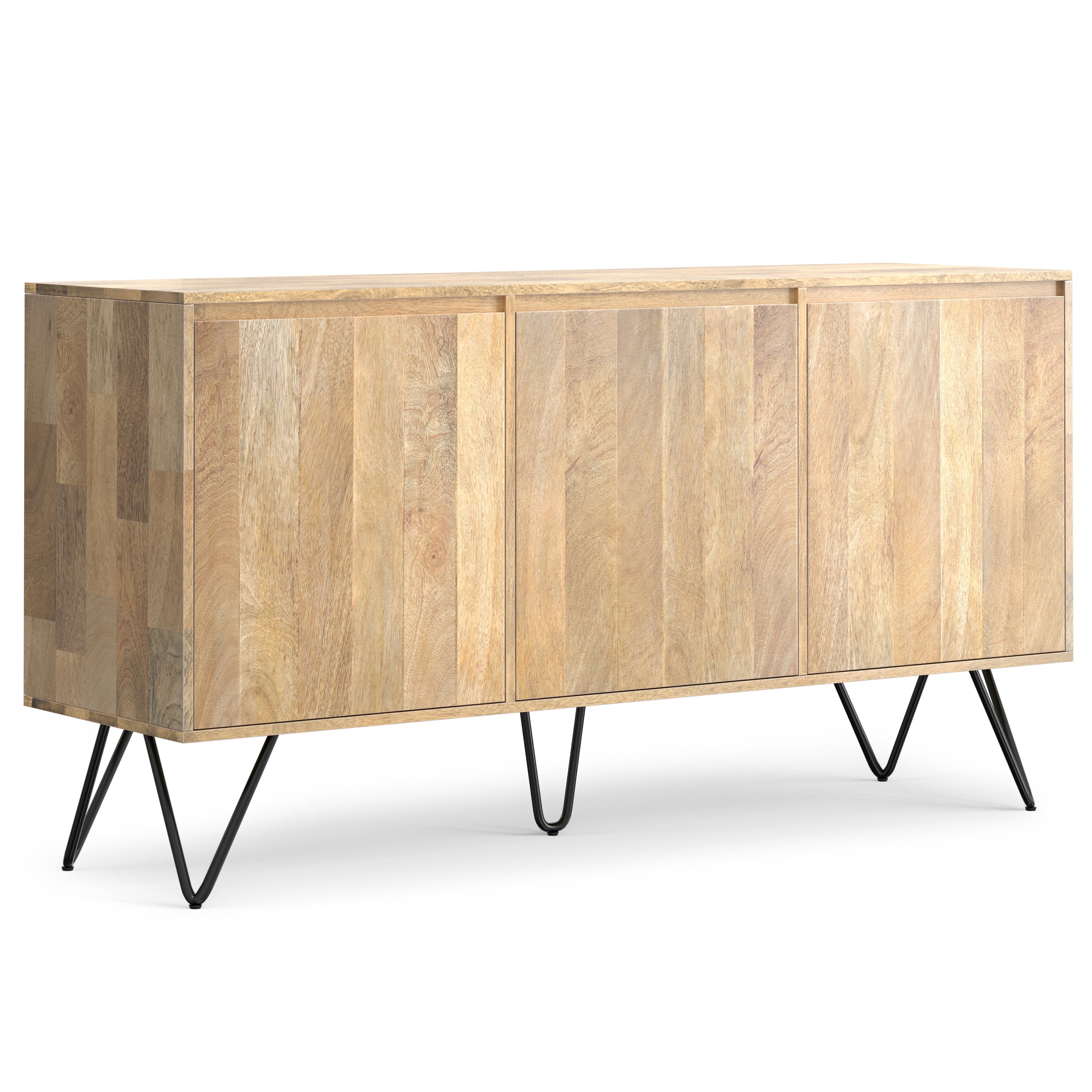 Hunter 60 Inch Wide Solid Mango Wood 3 Door Sideboard Buffet