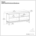 Harper 4-Shelf Low Bookcase