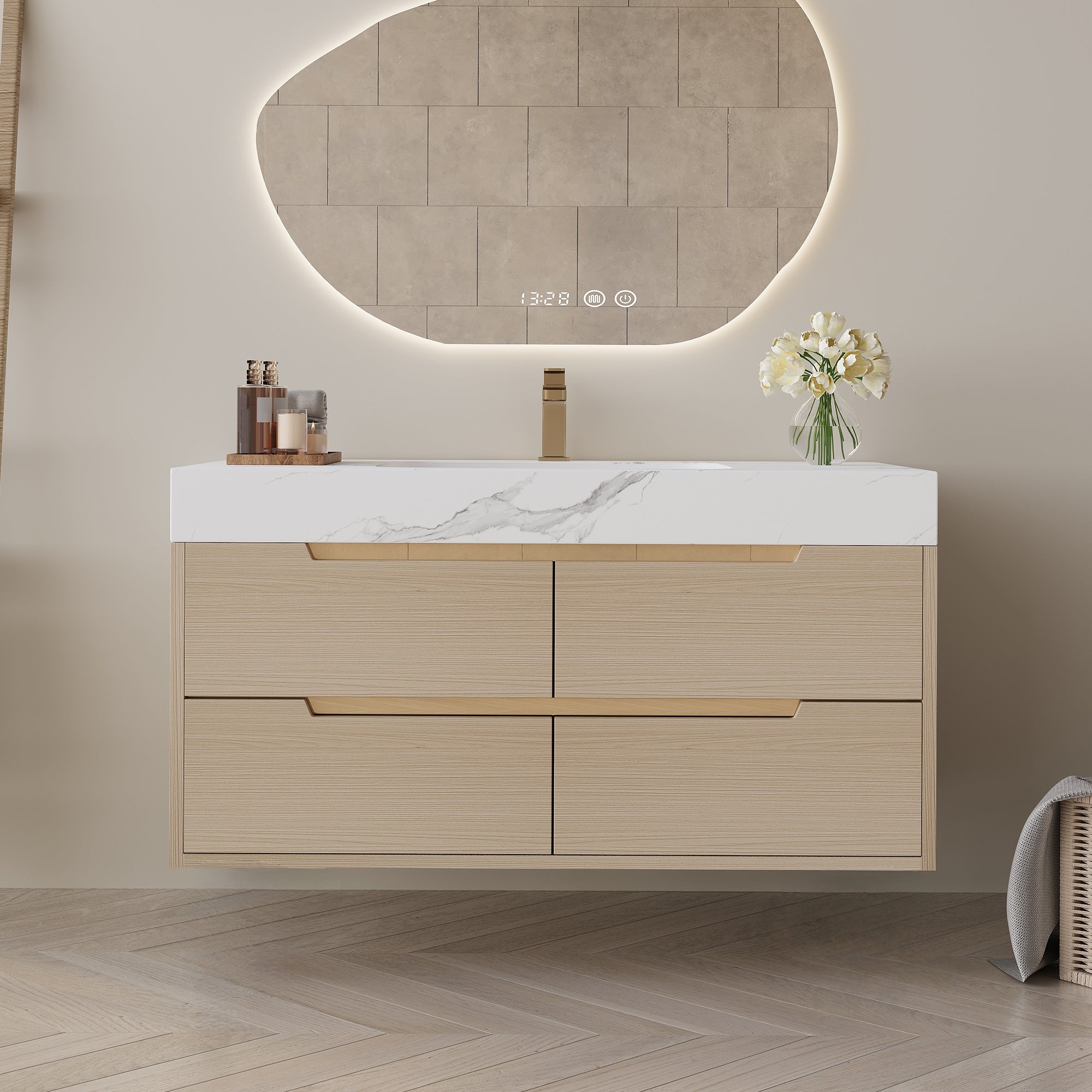 35.4" Modern Bathroom Vanity with Undermount Sink