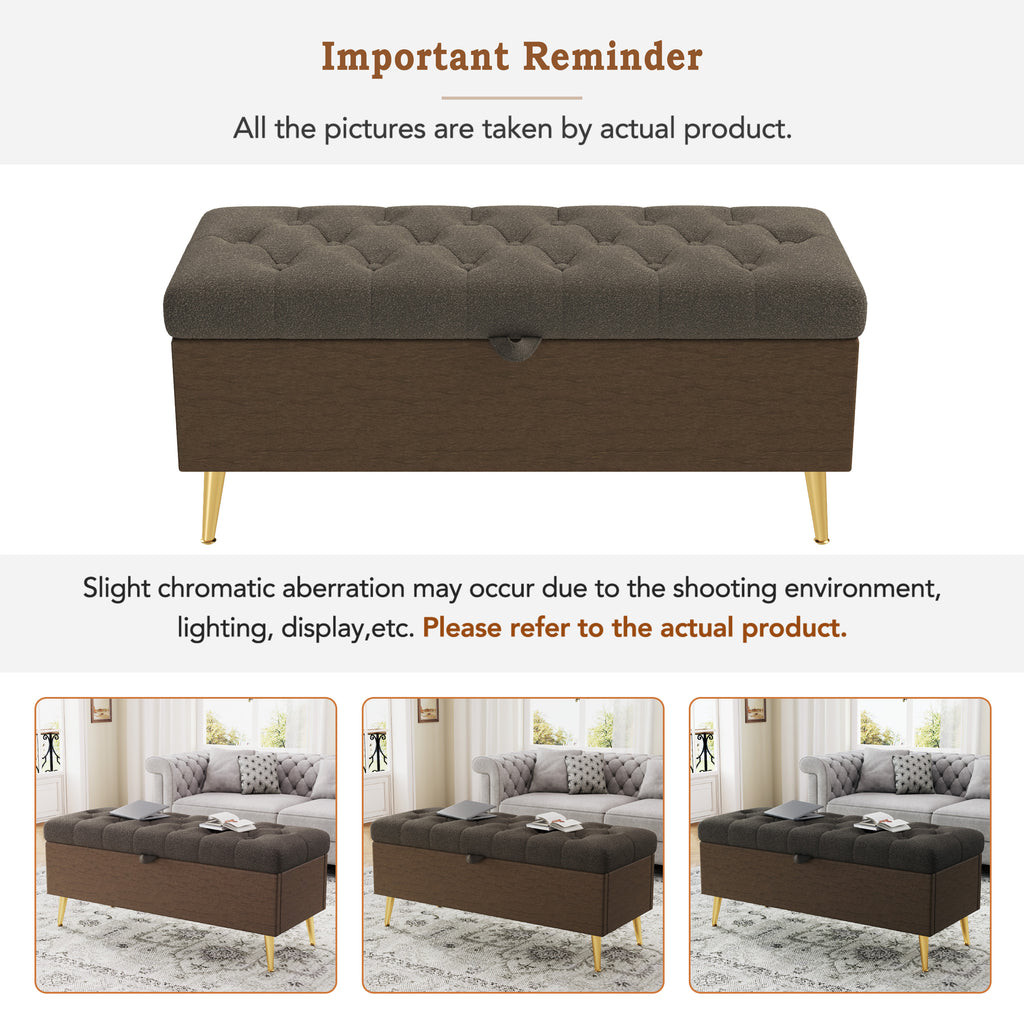 Modern Storage Ottoman Bench