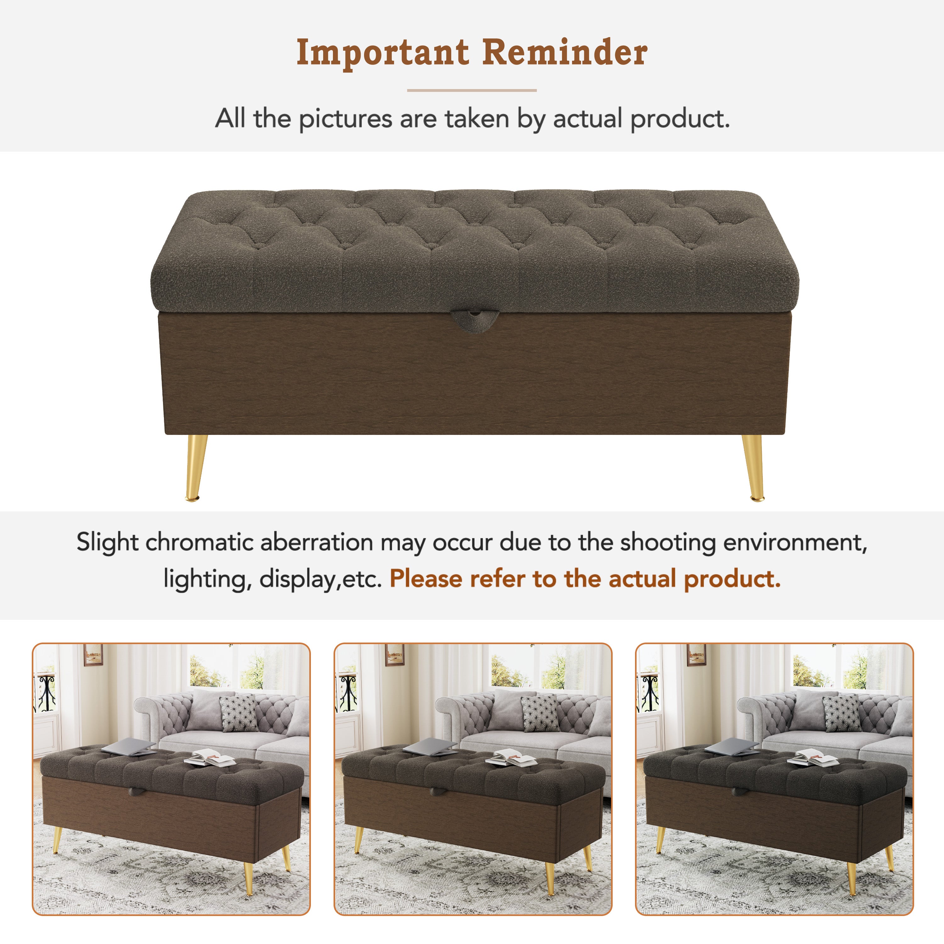 Modern Storage Ottoman Bench