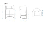 Cosmopolitan Metal Upholstered Barstool in Graphite