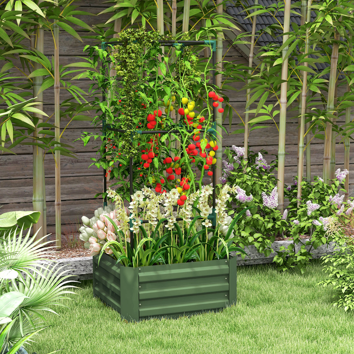 Outsunny Galvanized Raised Garden Bed