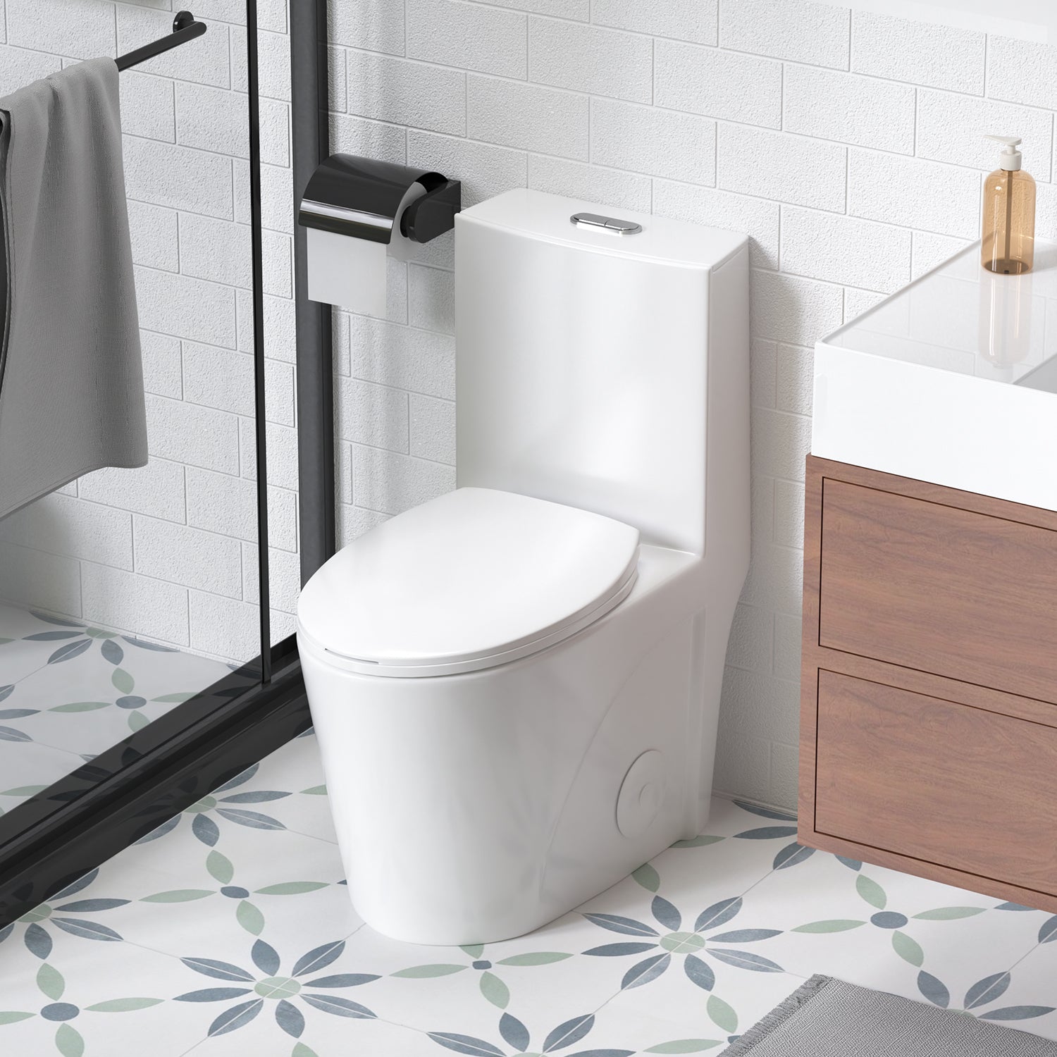 1.1/1.6 GPF Tornado Flush One-Piece Toilet