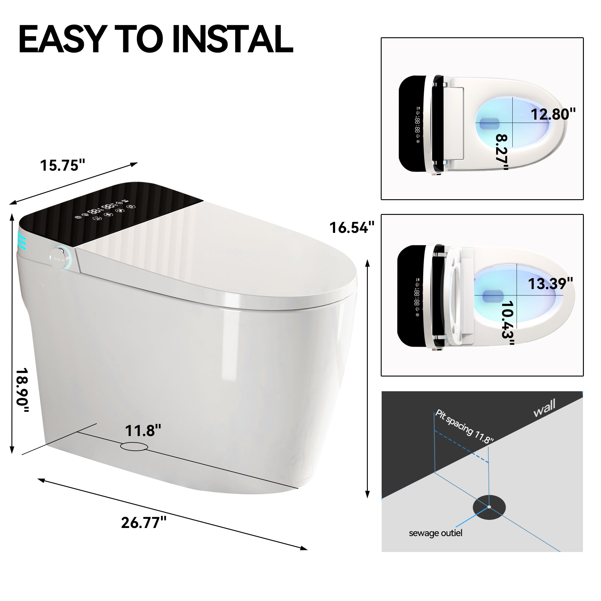 Smart Toilets With Heated Bidet Seat
