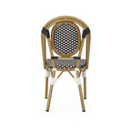 Outdoor PE Rattan and Aluminum French Bistro Chair Set of 2
