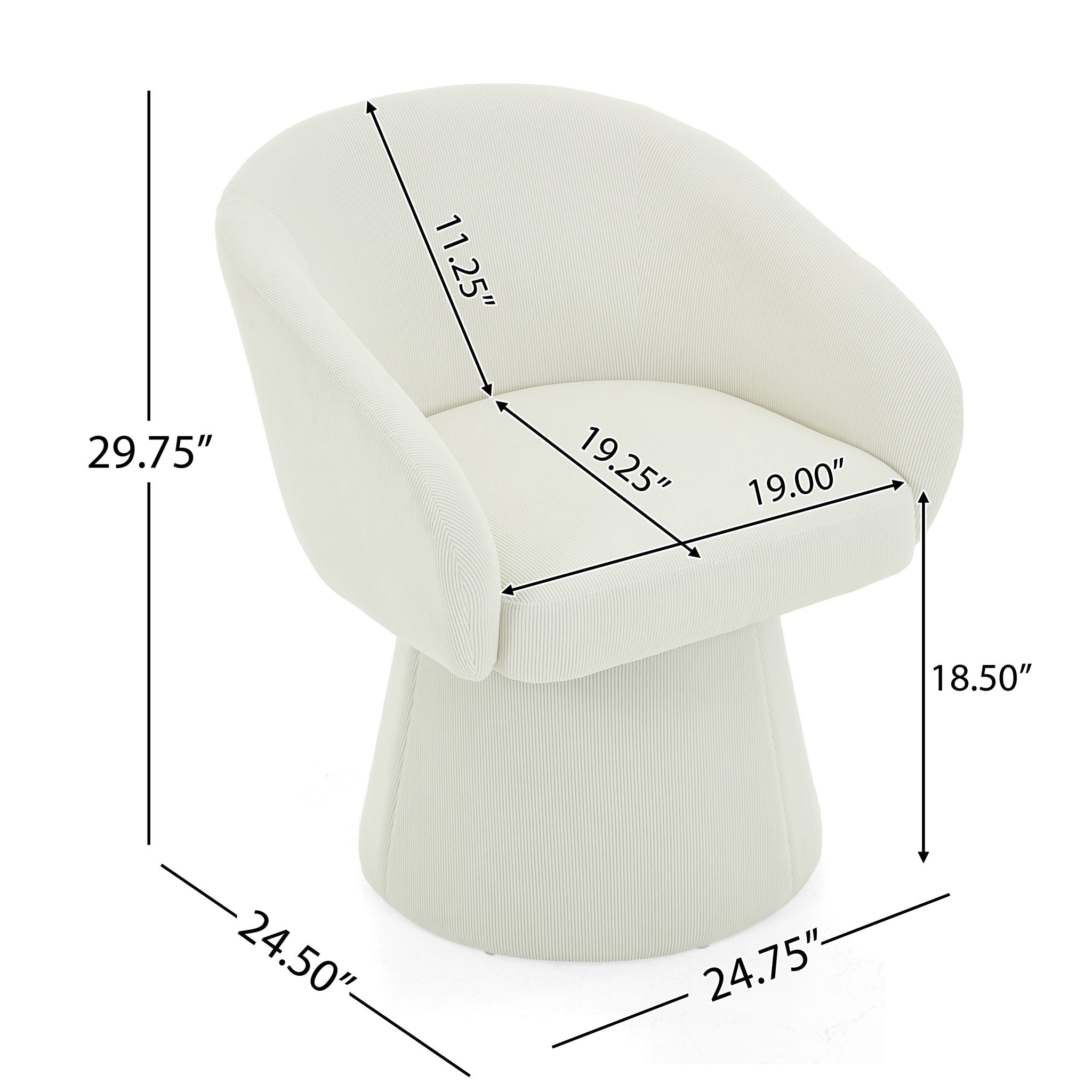 Modern Swivel Accent Chair With Ergonomic Barrel Design