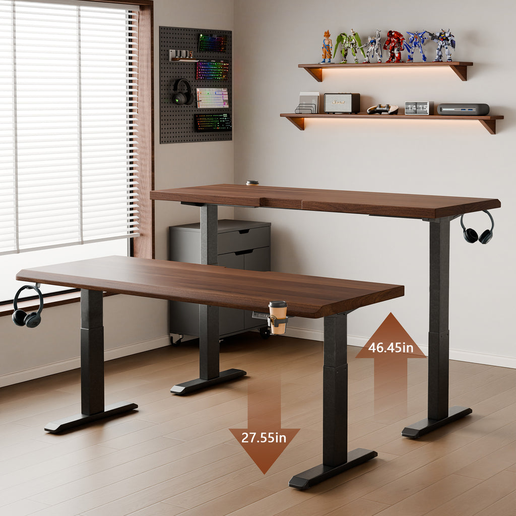 Solid Rubberwood Electric Standing Desk