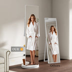 360° Rotating Full Length Mirror with Hook Storage Rack