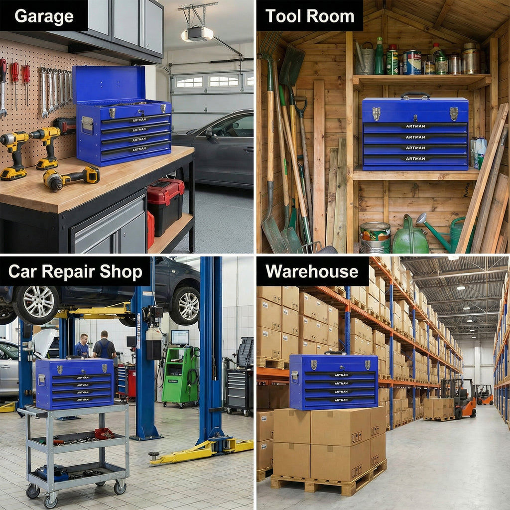 20-Inch Steel Portable Tool Box with Drawers - Tool Storage Box